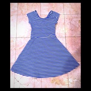 Royal Blue & White striped dress